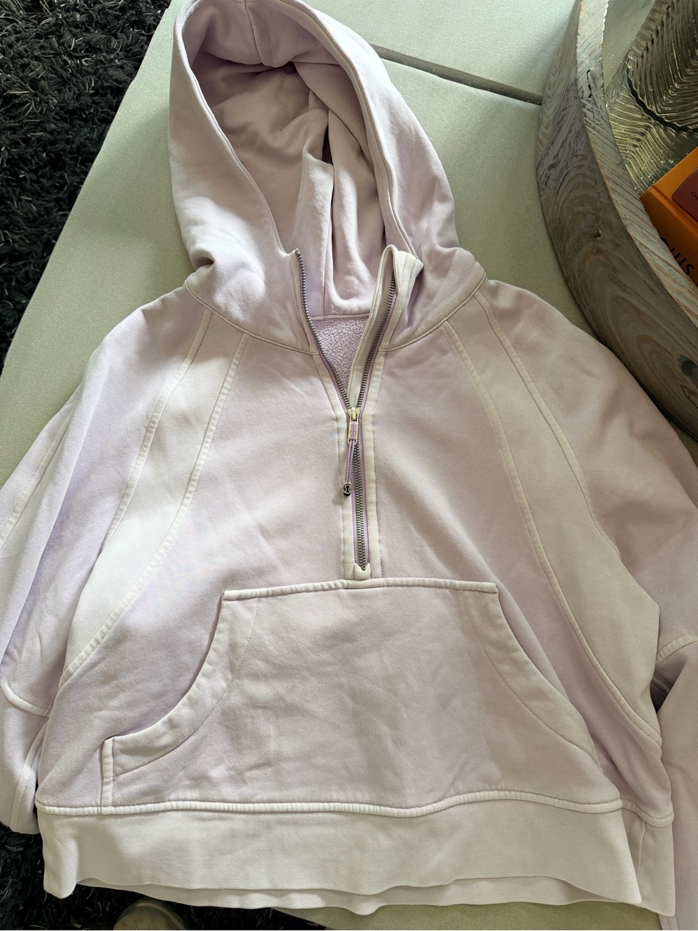 Lululemon Scuba Light Lavender Half-Zip Hooded Sweatshirt XS/S